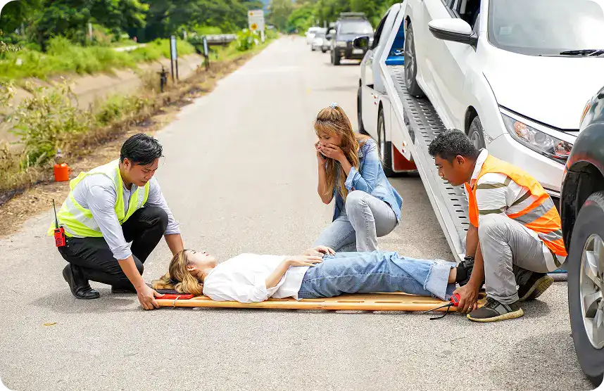 person after car accident